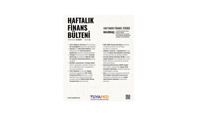 2-8 Mart | TÜYAFED Haftalık Finans Bülteni – Sayı: 24