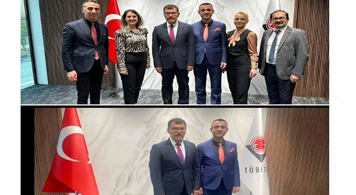 TÜBİTAK Başkanı Sayın Hasan Mandal makamlarında Tüyafed Başkanı Mustafa Çalış ziyaret etti.