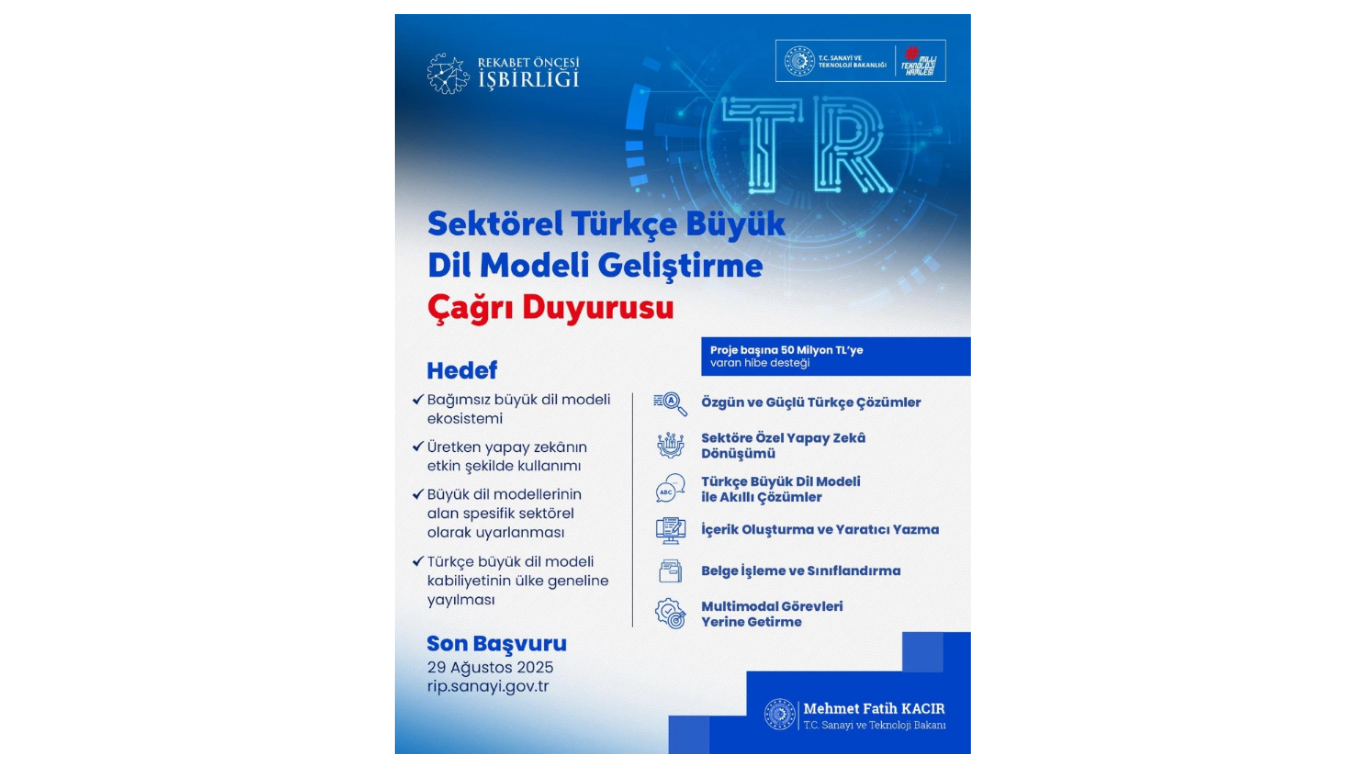 Sektörel Türkçe Büyük Dil Modeli Geliştirme Çağrısı