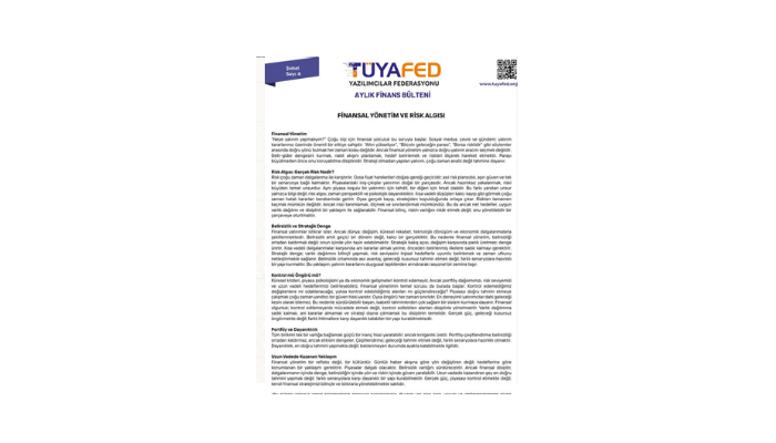 TÜYAFED Finans Komitesi, Aylık Finans Bülteni’nin Dördüncü Sayısını Yayınladı
